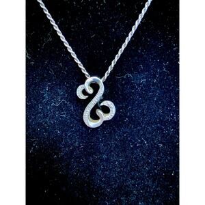 Jane Seymour Open Hearts Necklace •  925 Pendant on 18" Italian Rope Chain